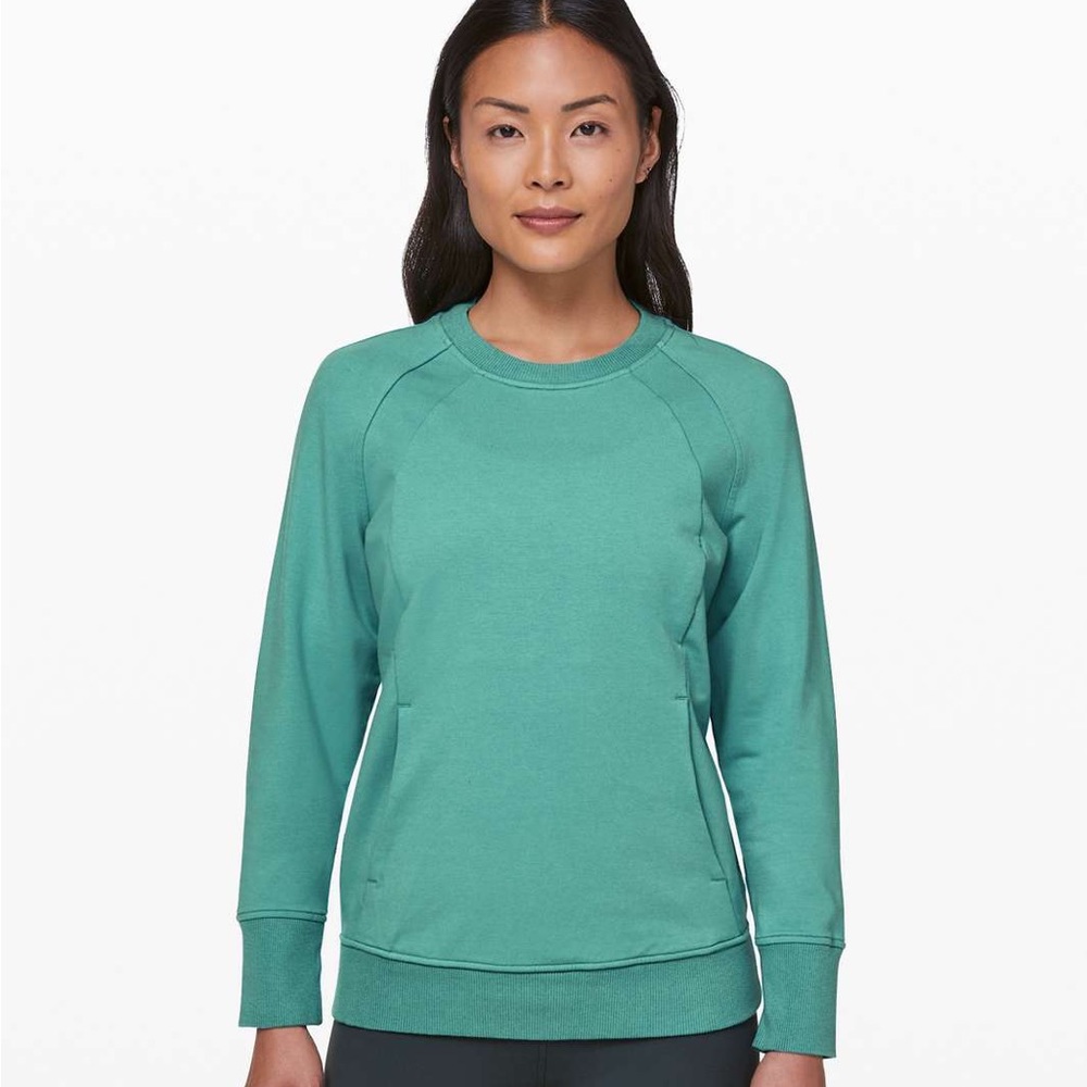 LULU SCUBA CREWNECK WITH POCKETS TIDAL TEAL size 4